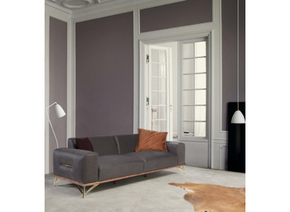 Dreiplazeg Sofa 3 Sëtzer Luxus Sofas Wunnzëmmer Ariichtung Modern Stoff Design