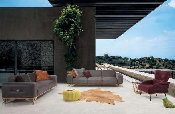 Dreiplazeg Sofa 3 Sëtzer Luxus Sofas Wunnzëmmer Ariichtung Modern Stoff Design