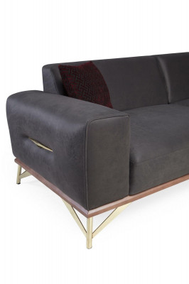 Dreiplazeg Sofa 3 Sëtzer Luxus Sofas Wunnzëmmer Ariichtung Modern Stoff Design