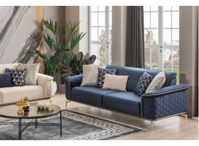 Dreifachsëtzer Canapé 3 Sëtz Luxus Canapéë Wunnzëmmer Modern Stoff Design Textil Stoff