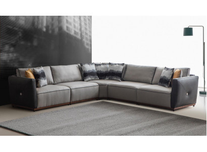 Eckcouch Sofas L-Form Grousst Sofa Eck Wunnzëmmer Polyester Modern Luxus Stoff Nei