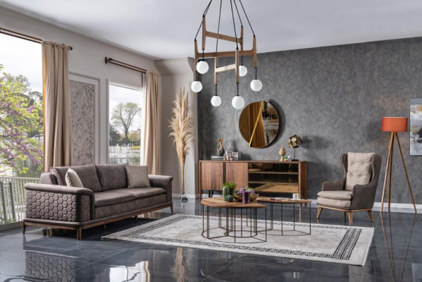 Sofagarnitur Sofa Luxus Garnitur Sofas Fotell 3+1 Setzer Stoff Modern Design Nei