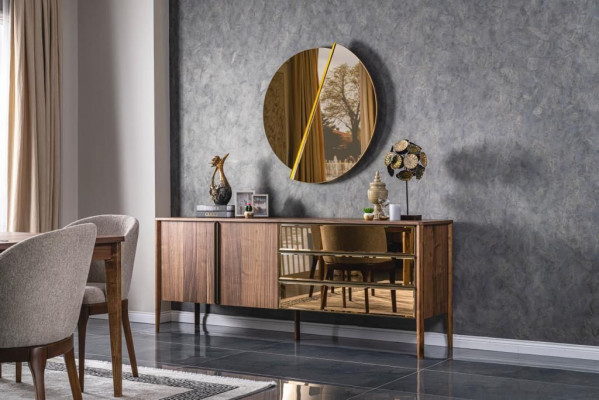 Komplett Garnitur Iessgarnitur Iessdëscher Sideboard 4x Still Iessgrupp Miwwelen 6-tlg.