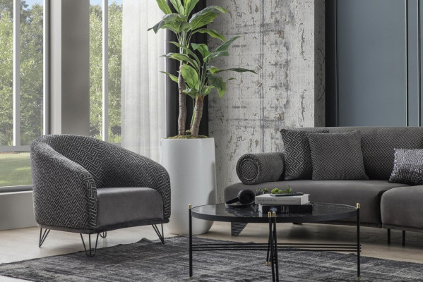 Fauteuil Einsëtzer Sofa Canapé Polster 1 Sëtz Clubfauteuil Stoff Modern Wunnzëmmer