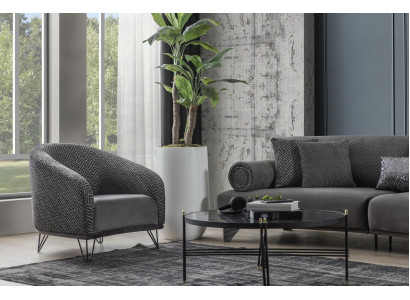 Fauteuil Einsëtzer Sofa Canapé Polster 1 Sëtz Clubfauteuil Stoff Modern Wunnzëmmer