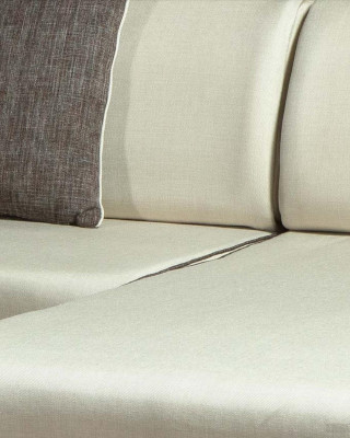 Eckcouch L-Form Sofas Couches Ecke Canapé Polstermöbel Textil Wäiss