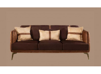 Dräisëtzer Sofa 3 Sëtzer Sofas Sëtz Stoff Modern Stil Textil Couchen Miwwelen Braun