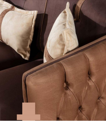 Dräisëtzer Sofa 3 Sëtzer Sofas Sëtz Stoff Modern Stil Textil Couchen Miwwelen Braun