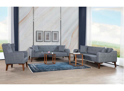 Sofagarnitur 3+3+1 Set Komplett Garnitur Sofa Fautteuil Textil 3 Deeler