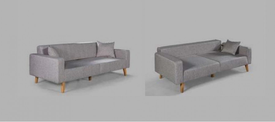 Sofa Canapé Polster Sëtz 3+3+1 Sëtz Garnitur Design Holz Sofas Beige Sëtzpolster