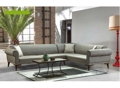 Ecksofa L-Form Couch Polsterung Luxus Wunnzëmmer Soft Style Sofa Gro