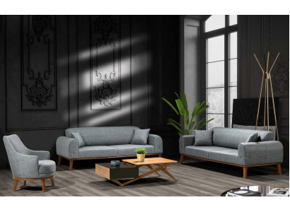 Sofagarnitur 3+3+1 Sëtz Design Sofa Polster Couch Modern Samt