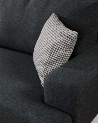 Eckcouch L-Form Garnitur Textil Sëtz Wunnzëmmer Polstermébel Eck Sofa