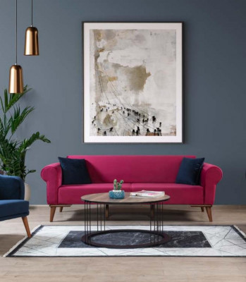 Sofagarnitur 3+3+1 Sëtz Design Sofa Polster Sofas Canapé Modern 3 Deeler