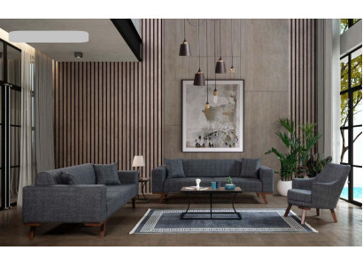 Sofagarnitur 3+3+1 Sëtz Design Sofas Polster Couchen Gro Miwwelen 3tlg