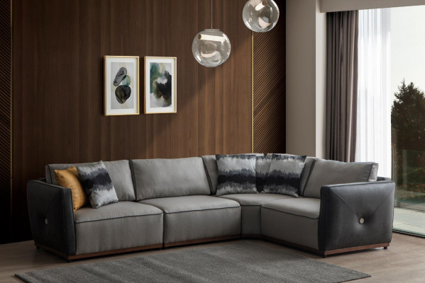 Wunnzëmmer Ecksofa Sofas L-Form Sofa Eck Stoffsofa Luxus Stoff Eckbestéck Nei