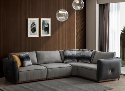 Wunnzëmmer Ecksofa Sofas L-Form Sofa Eck Stoffsofa Luxus Stoff Eckbestéck Nei