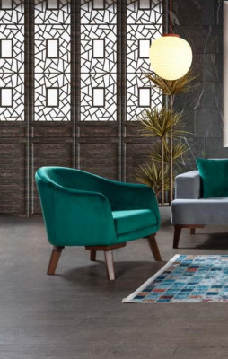 Sofagarnitur 3+3+1 Sëtzer Designer Wunnlandschaft Gro Turkis Gréng