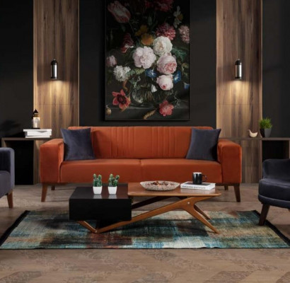 Sofa Garnitur Sofa Garnitur Sofen 3+3+1 Sëtz Stoff 3stéck Canapé Set Polstersëtzer Textil