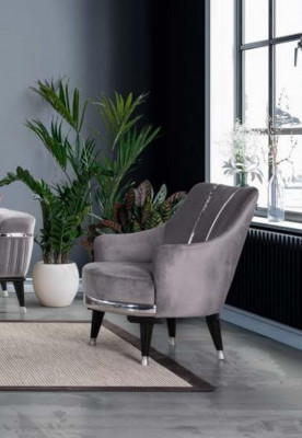 Canapé-Set 3+3+1 Sëtz Sofa Sofas Fotell Stoff Holz Gro Couchen