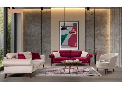 Garnitur Set Sofagarnitur 3+3+1 Setzer Sofas Sessel Stoff 3tlg Couchen