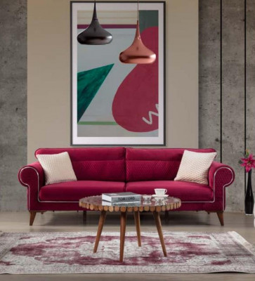 Garnitur Set Sofagarnitur 3+3+1 Setzer Sofas Sessel Stoff 3tlg Couchen