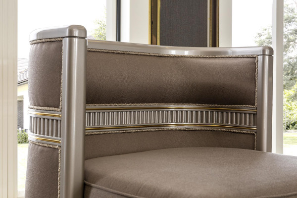 Sëtz Braun Elegante Polster Stoff 1-Sëtzer Stil Modern Miwwelen Wunnzëmmer Nei