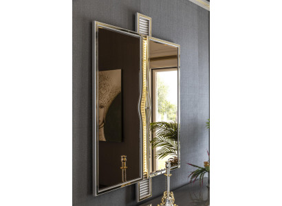 Spigel Gold Wunnzëmmer Stil Modern Miwwelen Wandspigel Design Elegantes Neit