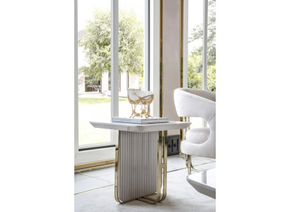 Niewentdësch Wäiss Wunnzëmmer Metall Glas Nei Modern Design Miwwelen Luxus