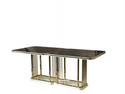 Iessdësch Braun Luxus Dëscher Iesszëmmer Dësch Metall Eleganten Stil Modern