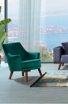 Wunnzëmmer Fotell Sëtz 1 Sëtz Stoff Polyester Stil Modern Design gréng Faarf