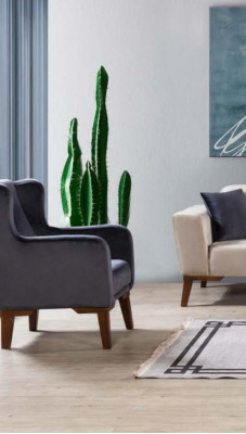 Luxus Still 1-Seetzer Designer Still Einsëtzer Textil Polstersmoyen Möbel