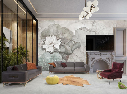 Soffagarnitur Garnitur Sofa Fautteuil Sofae Komplett Couchgarnitur Set Sëtzer Stoff