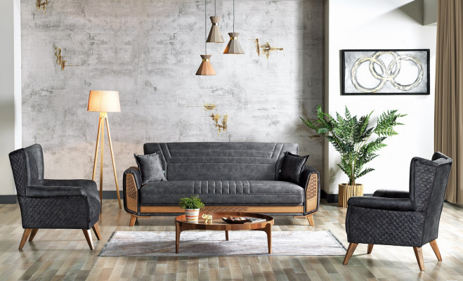 Modern Design Wunnzëmmer Set Sofa Garnitur 3+3+1 Gro Wunnzëmmer Miwwel Set