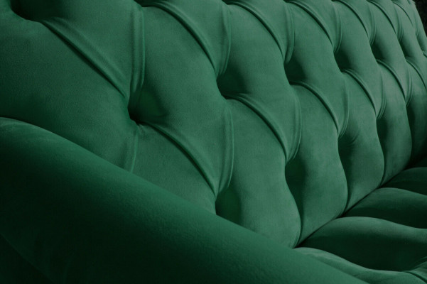 Chesterfield 2-Sëtzer Polstersofa Lieder Sofa Couchen Modernen Stil Gréng Textil