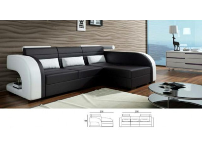 Lieder Canapé mat USB Polster Eckcanapé Wunnlandschaft Polstereck Canapé Bergamo Couch