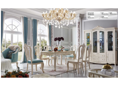 Iesszëmmer Miwwelen Ariichtung Set Vitrin Stull Iessdësch Still Iessgarnitur Sets