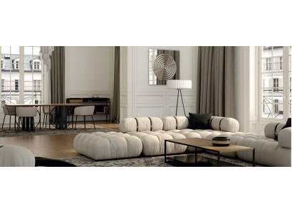 Eckcouch L-Form Sofa Wäiss Zofa Modern Wunnzëmmer Stoff Polster Design Eck Néi