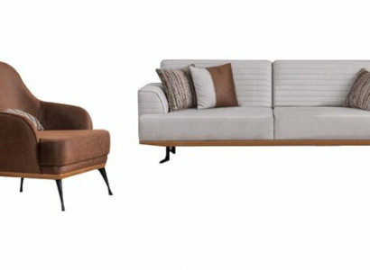 Luxus 2-Deeler Sofagarnitur Drësëtzeger-Sofa an Fautëlle fir d'Wunnzëmmer