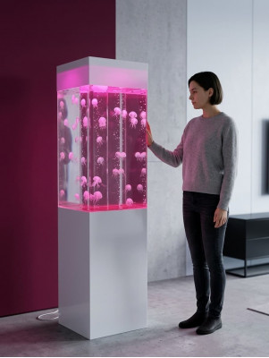 Design Aquarium Waasserssäil Waasser Säil Dekoratioun Quallen Waasserwand