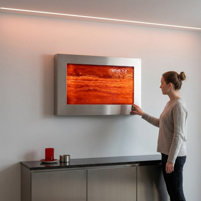 LED Waasserwand Designer Waassersailen Waasserfall Bild Kader 90x60