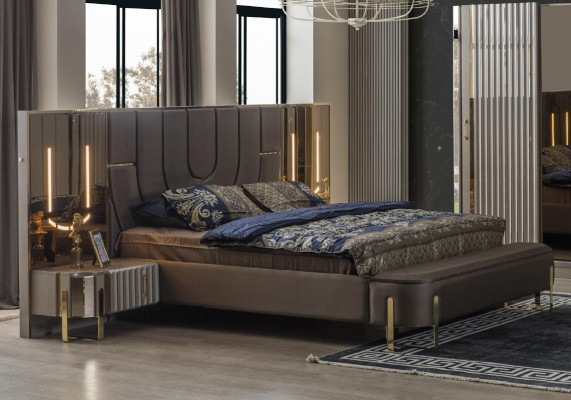 Luxusbett Betten Modern Duebelbett Brong Bettrahmen Schlofzëmmer Neit