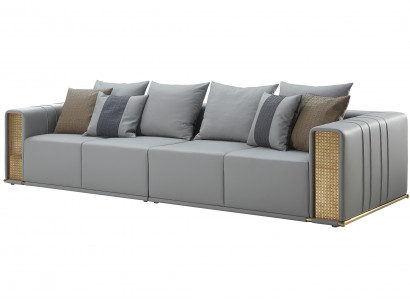 Sofa 4 Sëtz Plaz Griis Luxus Wunnzëmmer Modern Design Couchen Nei Kreativ