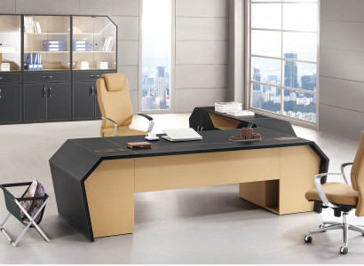 Set Büro Miwwelen Grupp Eck Schreifdësch Chef Dësch Lieder Holz Kommode