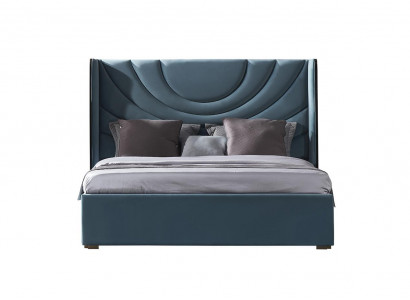 Wonnerbar Duebelbett mam gepolsterten Kappdeel am modernen Stil