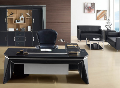 Chef Büro Dësch Schreifdësch Dësch Design Schaf Lieder Holz 2-deel. Set