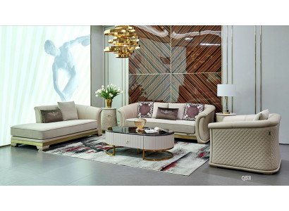 Beistelltisch Design Sofagarnitur Canapé Couchtisch Sofa 6-Deeler Wunnzëmmer