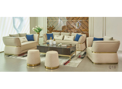 Garnitur Polster 4tlg Designer Sofagarnitur 321 Sëtz 2x Hocker Sofa Canapé