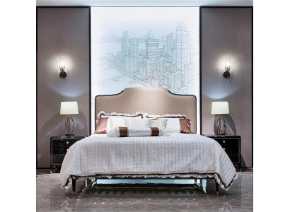 Detailer zu Chesterfield Barock Rokoko 3-Deeler Set Bett Konsol Nuetsdëscher