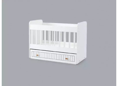 Babybett Kannerbett Bëtteset Schublade wäiss am Stil fir d'Kandenzëmmer
